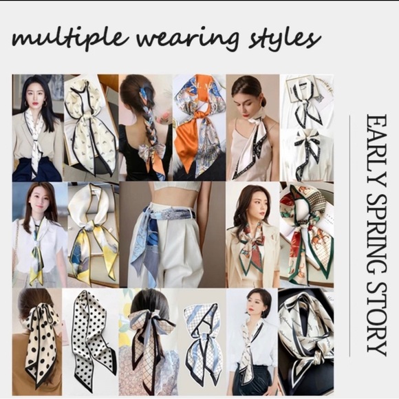 Scarf Hair Bands Neck Tie Belt Headband Lady Wraps Foulard Headkerchief … - Picture 5 of 7